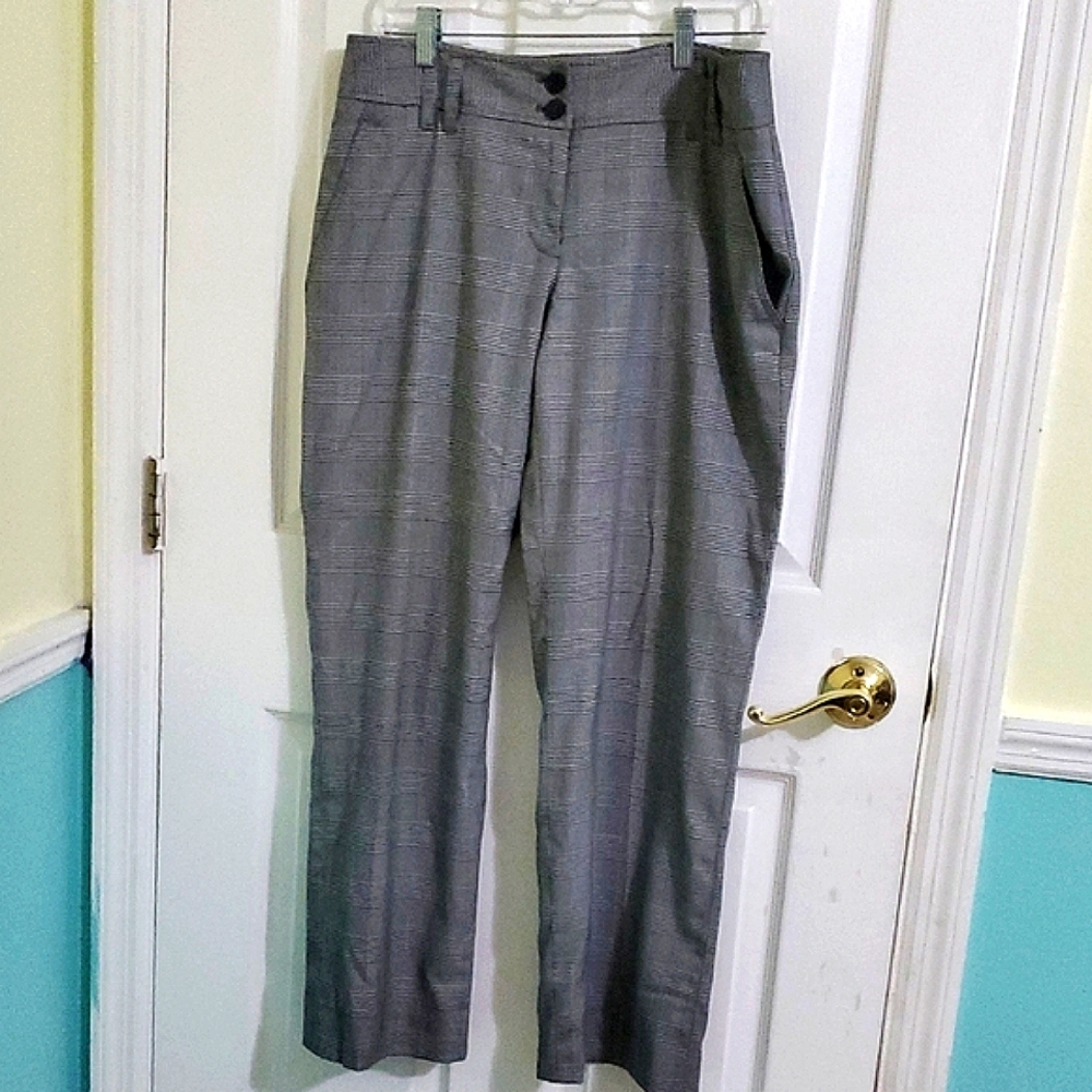 MICHAEL Michael Kors Millbrook Fit Gray Plaid  Career Pants Trousers 10